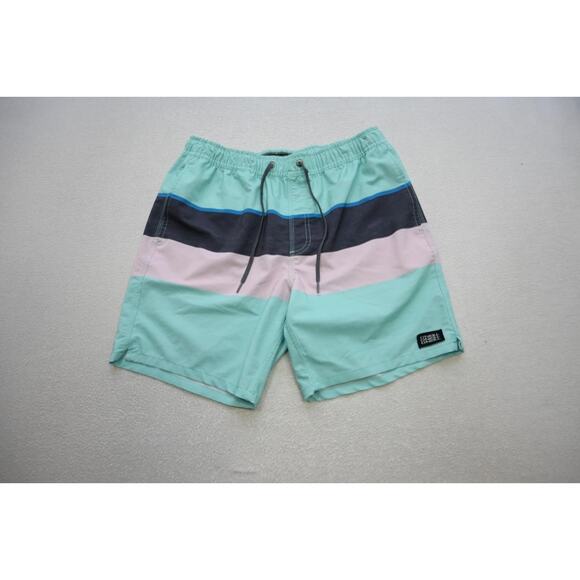 Oneill Board Shorts Athletic Striped Surf Water Stretch Mens Medium - Picture 1 of 7